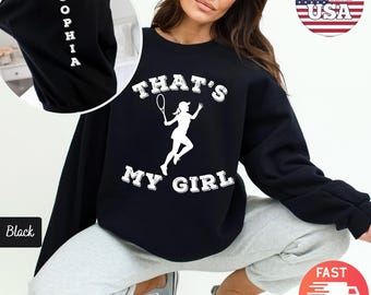 Custom Tennis Crewneck Sweatshirt | Personalized Tennis Player Game Day Shirt | Tennis Player Team Name Tee | Personalized Tennis Lover Gift