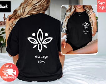 Comfort Colors® Custom Logo Company Group Crewneck Shirt |Personalized Front and Back Custom Text T-Shirt |Personalized Cozy Logo Shirt Gift