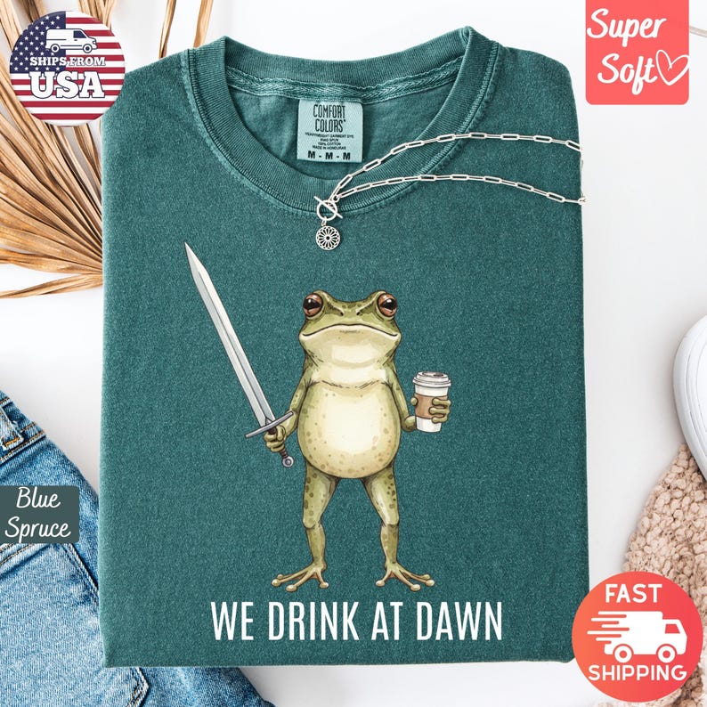 Comfort Colors® Bookish Funny Frog Reading Shirt Weirdcore Funny Frog ...