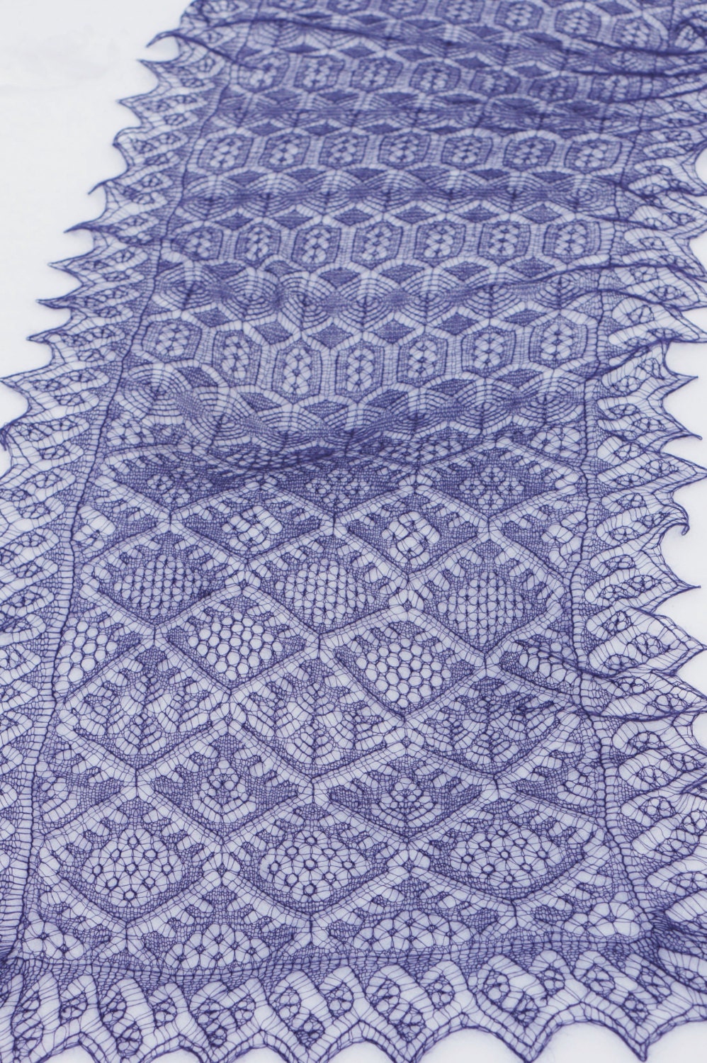 Hand knitted shetland lace shawl. Kid mohair and silk knit Etsy