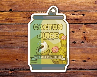 Adesivo Cactus Juice / Adesivo in vinile per diario, laptop e bottiglia d'acqua