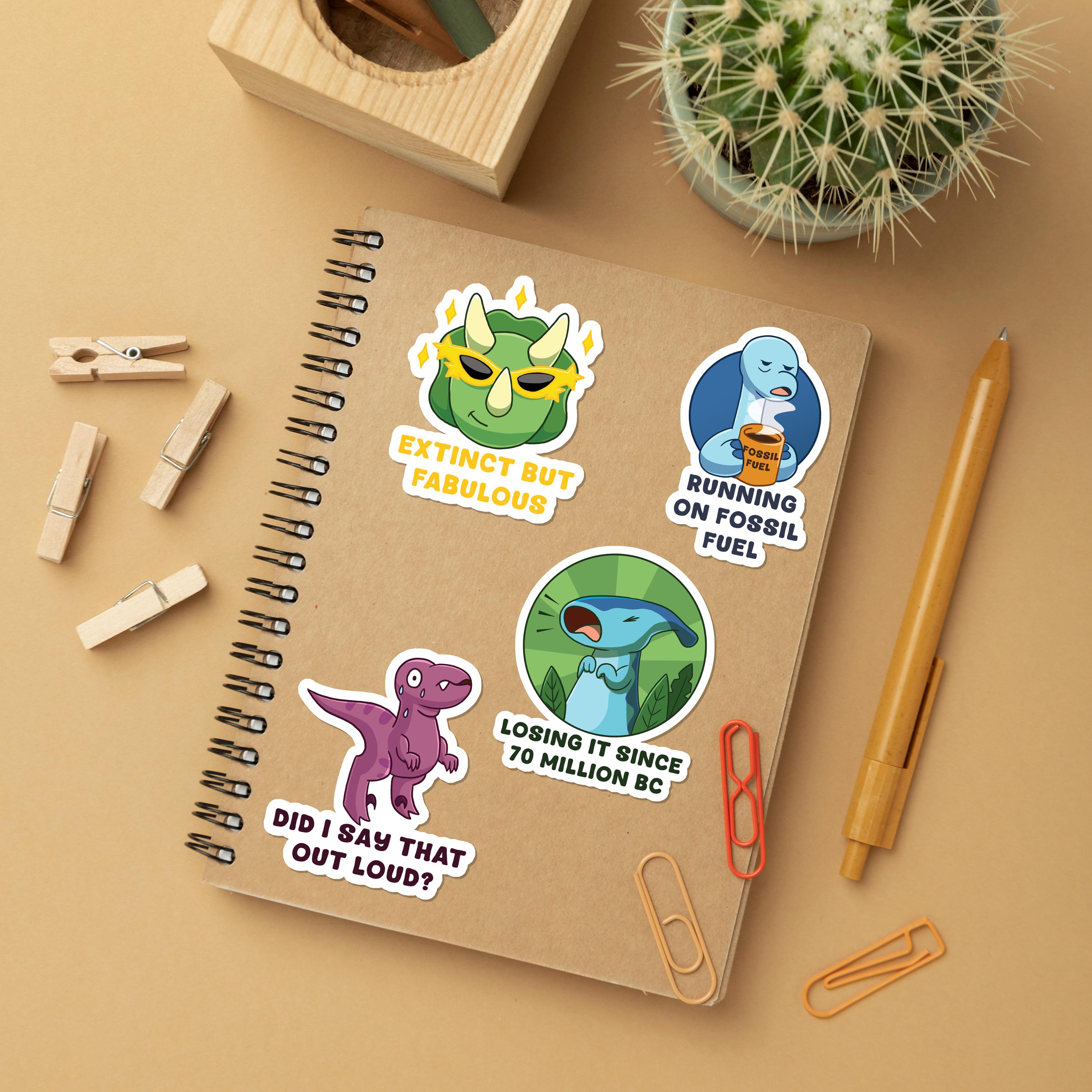 Prehistoric Problems Sticker Set | Funny Dinosaur Meme Vinyl Stickers ...
