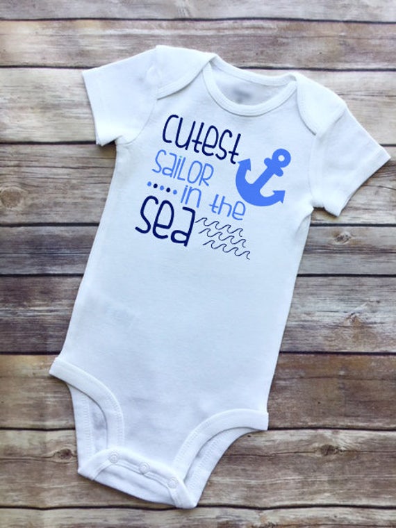 Mas Marinero En Monos De Mar Baby Shower Playa Barco Etsy