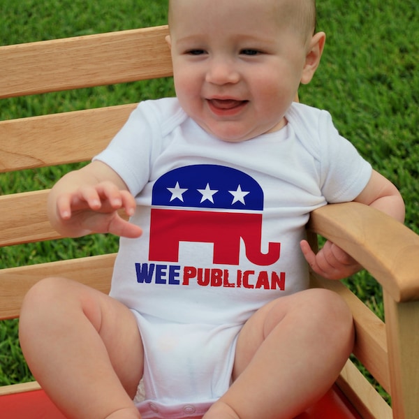 WEEPUBLICAN Baby Bodysuits, Patriotic, Political, President, Democrat, Republican, Politician, Newborn, Baby Shower, Party Favor