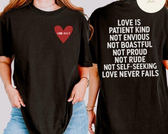 1 Corinthians 13:4-7 SVG PNG | Front and Back Design, Love Is Patient Love Is Kind SVG (Digital Download)