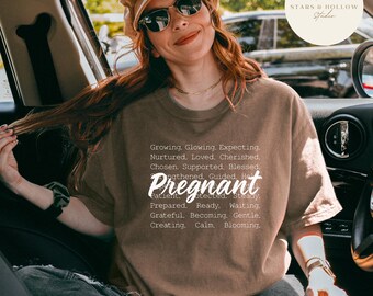 Pregnant Word Block SVG PNG | Mom-to-Be Shirt Design (Digital Download)