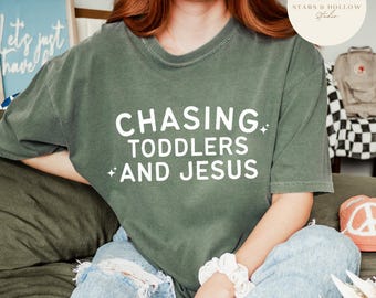 Chasing Jesus and Toddlers Design | Christian Mom SVG PNG (Digital Download)