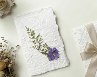 Gepresste Blumen Karte: Brautjungfer Hochzeitsgeschenk 10x15cm