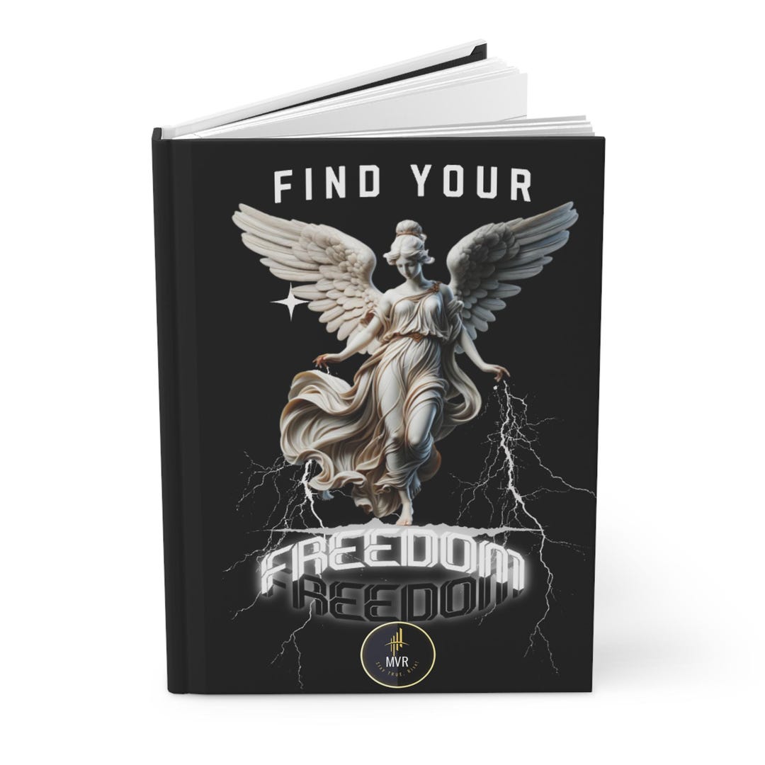Angel Statue With Lightning Find Your Freedom Hardcover Journal ...