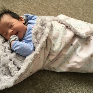 Pastel Pink Ethereal Mermaid Baby Blanket: &quot;Maya Apple Piya&quot;