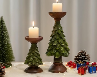 デコア社　木製 キャンドルスタンド クリスマスツリー キャンドルスタンド クリスマスツリー キャンドル 素朴なクリスマス