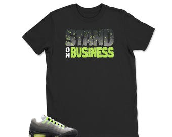 Air Max 95 Big Bubble Neon Yellow Black Cool Grey 2026 OG T Shirt Match Stand On Business