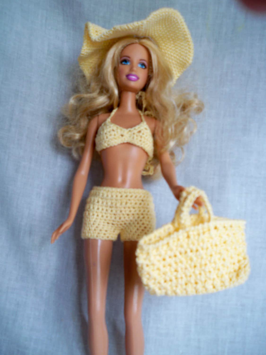 Robe Débardeur Jaune Vintage Pour Poupée Barbie - Coton