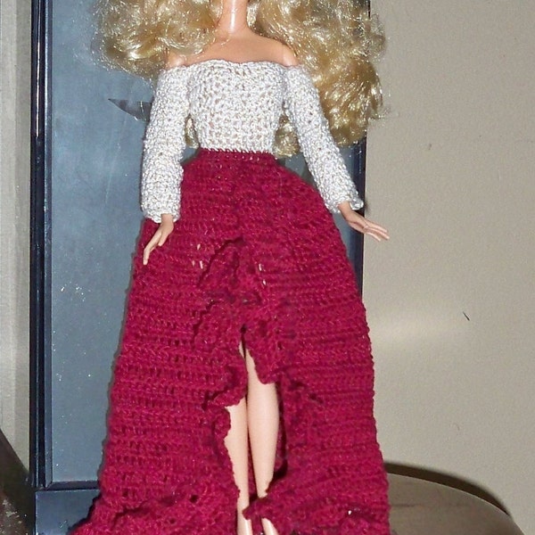 PDF Pattern for Gold and Red Gown for Fashion Dolls