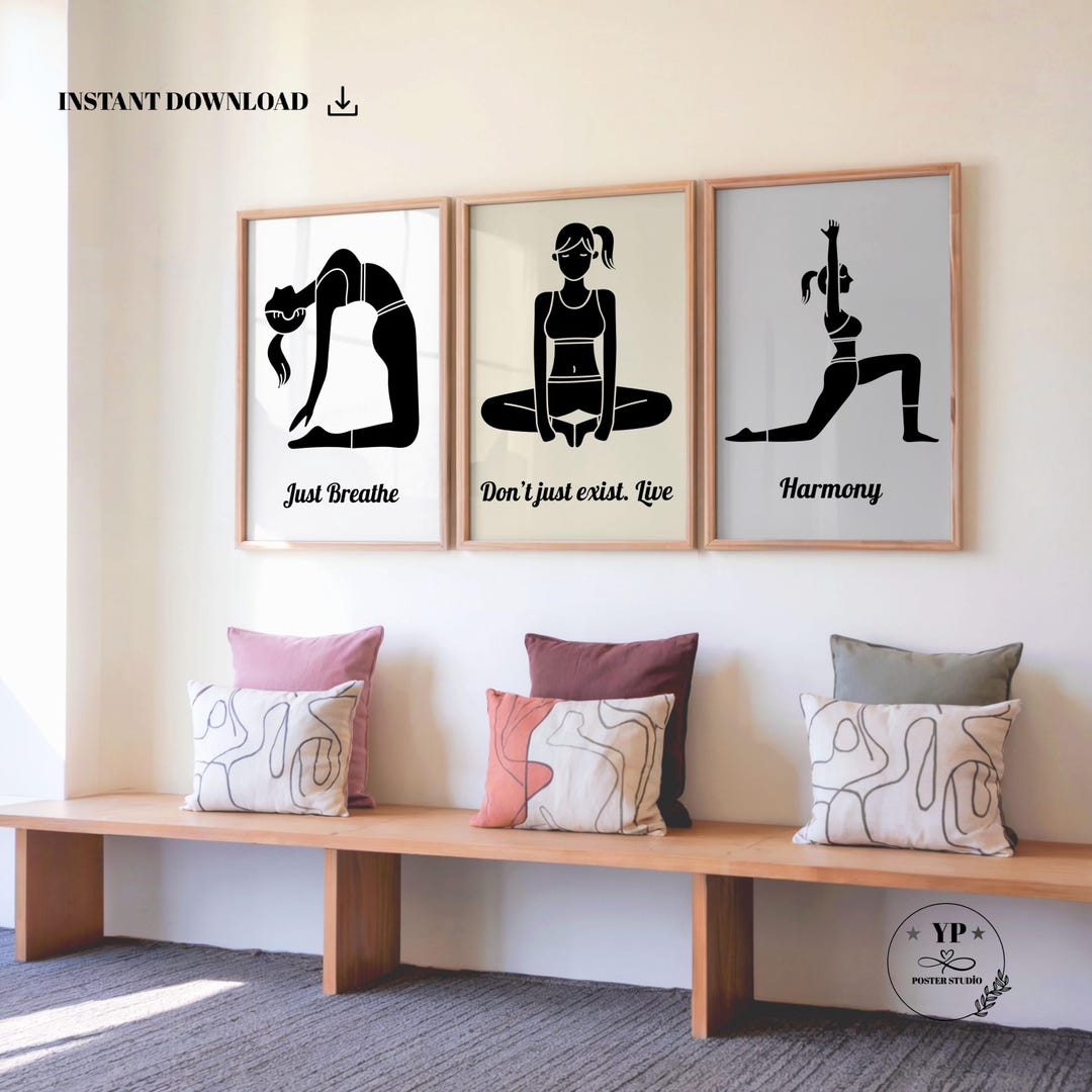 Yoga Quote Wall Art Set – Minimal Zen Prints, Instant Download - Etsy