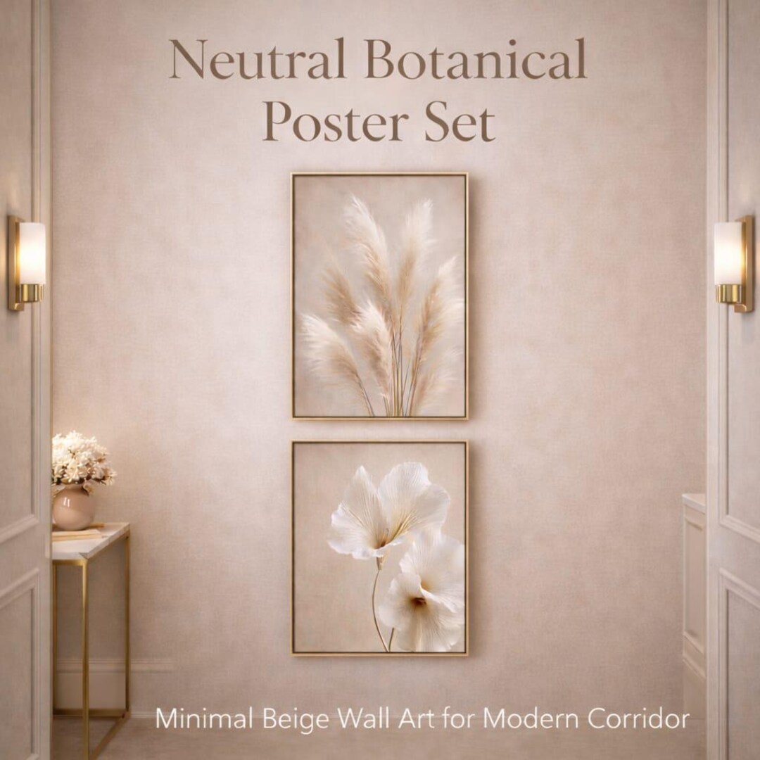 Beige Floral Wall Art – Minimalist Botanical Print (digital Download ...