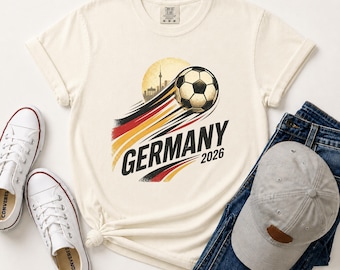 Deutschland Fussball Shirt, Retro Fussball T-Shirt, Vintage Fan Grafik Streetwear