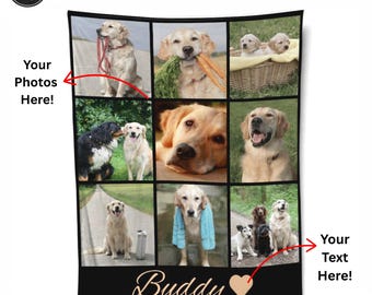 Custom Pet Photo Blanket – Personalized Dog or Cat Memory Blanket