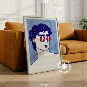 David Pop Art - Michelangelo Statue Original Vektor-Illustration - Moderne Renaissance Wandkunst (PHYSIKALISCHER & DIGITAL)