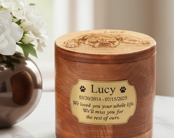 Engraved Pet Cremation Urn – Custom Alder Wood Memorial Keepsake