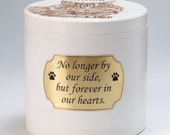 Custom Pet Urn with Photo, Handmade Wooden Dog Memorial Keepsake