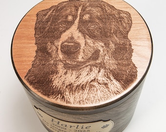 Personalized Pet Cremation Urn: Custom Dog/Cat Ashes Box, Alder Wood