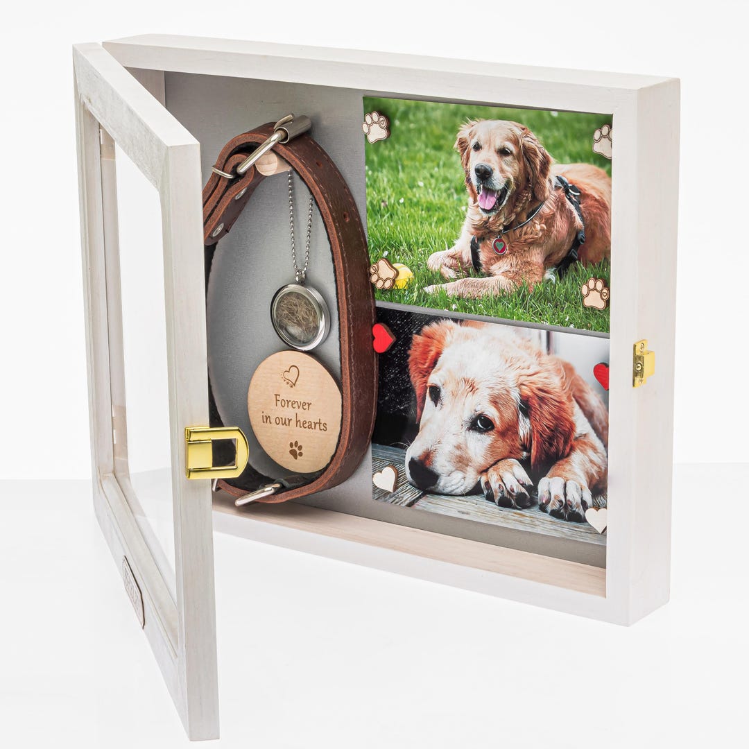 Pet Memorial Shadow Box: Personalized Wood Frame With Keepsakes - Etsy