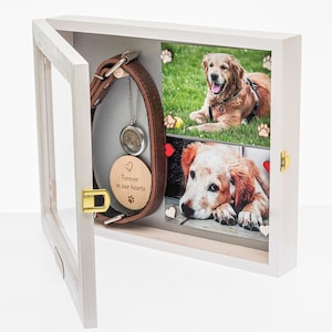 Pet Memorial Shadow Box: Personalized Wood Frame with Keepsakes