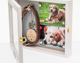 Scatola commemorativa per animali domestici: cornice in legno personalizzata con ricordi