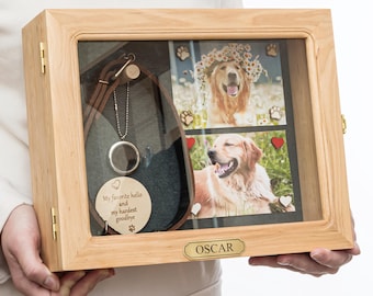 Scatola commemorativa per cani: ricordo personalizzato per animali domestici con porta collare