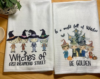 Set of TWO Golden Girls Halloween towels