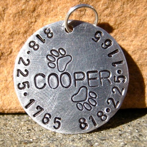 The Cooper 084 Pet ID Tag Dog Whimsical Unique Handstamped image 4