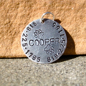The Cooper 084 Pet ID Tag Dog Whimsical Unique Handstamped image 3