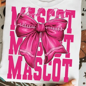 Pink Out Mascot Bow PNG: Breast Cancer Awareness Design (Digital Download)