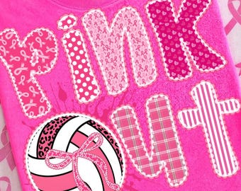 Pink Out Volleybal Breast Cancer Awareness Design (digitale download)