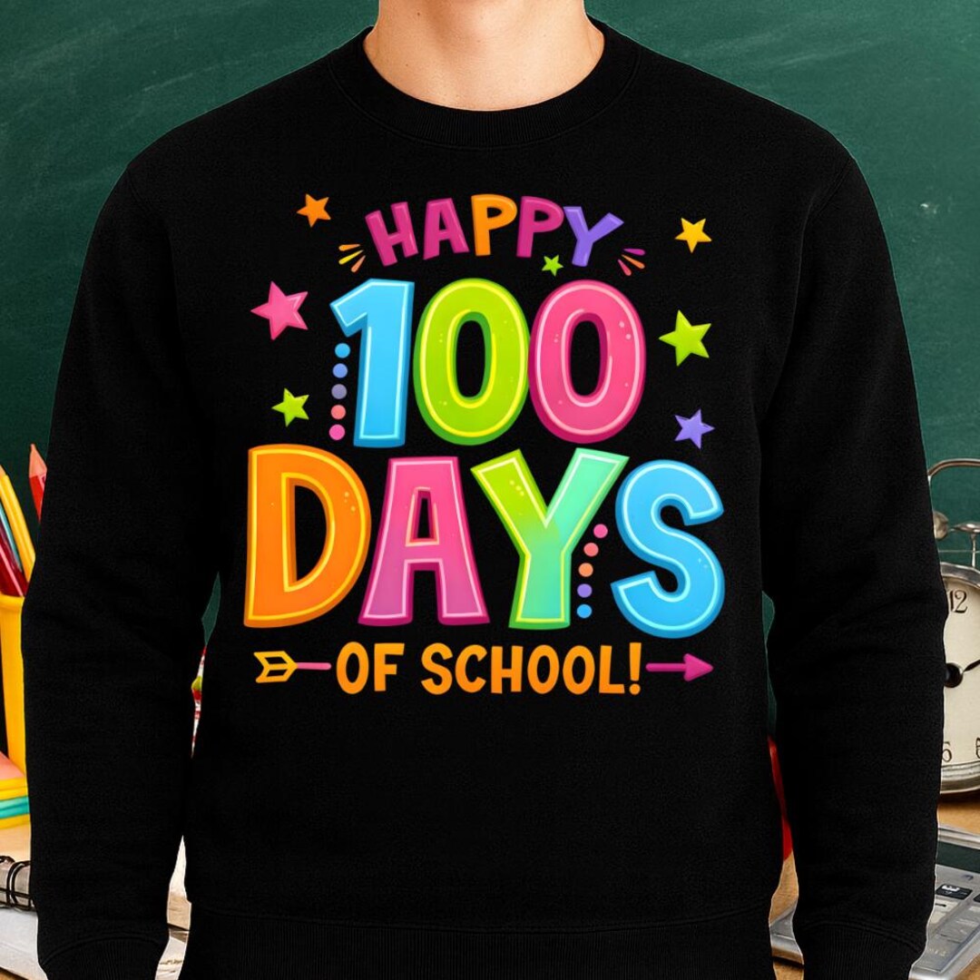 Happy 100 Days of School PNG, Colorful Rainbow 100th Day Design ...