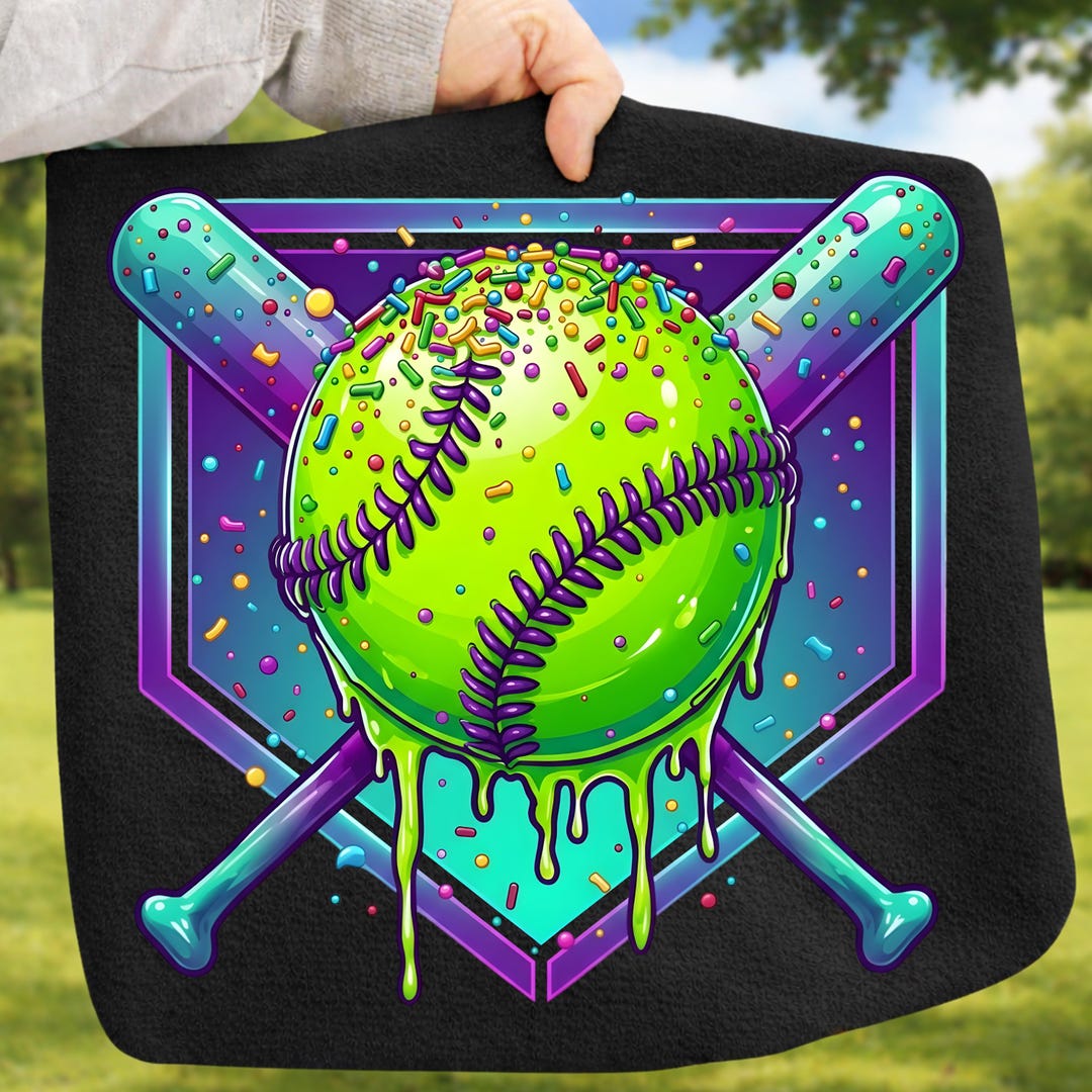 Neon Softball Drip PNG, Colorful Softball Graphic, Softball Sprinkles ...