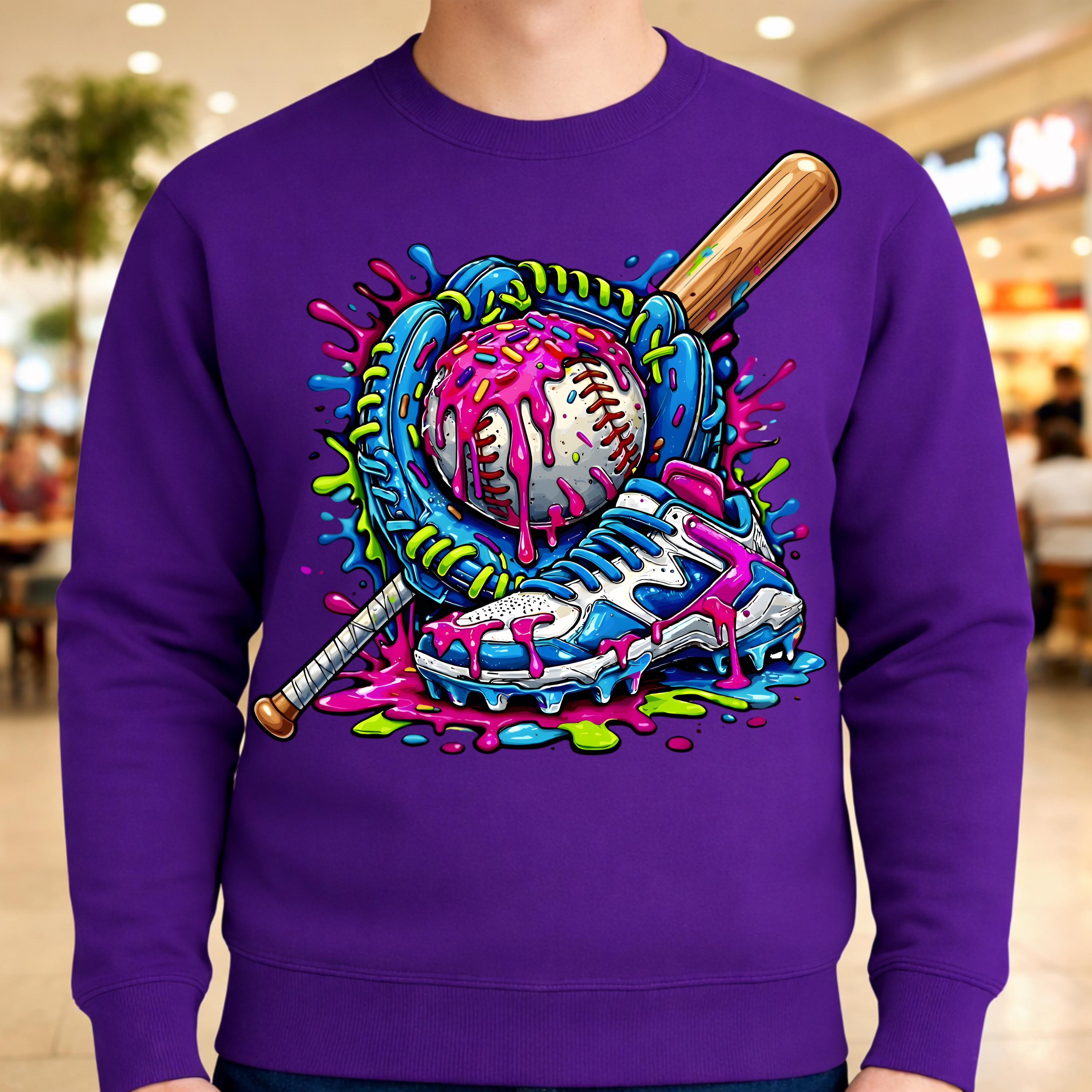 Baseball Drip PNG, Colorful Softball Design, Baseball Mom Sublimation ...