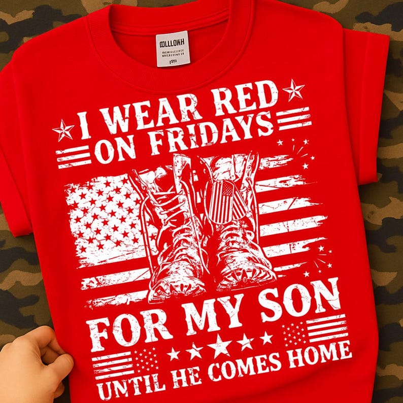 RED Friday Military Mom PNG Bundle, I Wear Red on Fridays for My Son ...
