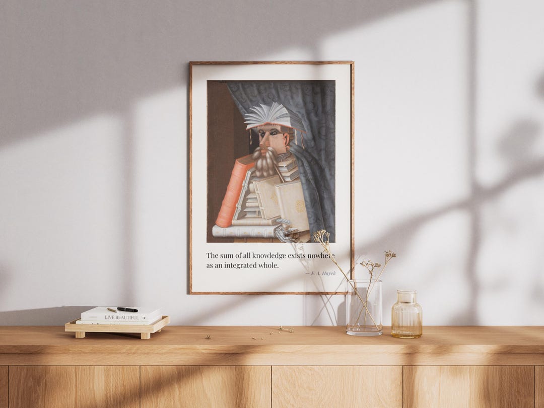 A6 F. A. Hayek Quote Print — Philosophy Wall Art, Arcimboldo the ...