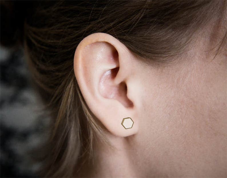 bridal jewelry Ceramic earrings Minimalist Jewelry Geometric Studs WHITE Studs bridal earrings Geometric earrings wedding earring,