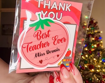 Personalized Apple Teacher Magnet – Custom End of Year Gift, Teaching Assistant or educator Gift,