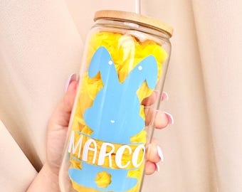 Påskpresent Tumbler Cup, Vänner, Systerdotter, Brorson Barn påskpresent, Påskhare Personlig Namnmugg, Födelsedagspresent