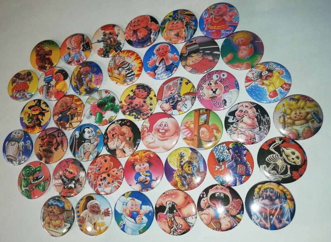 Garbage Pail Kids - 41 Pin Button Badges Complete First Series, Every ...
