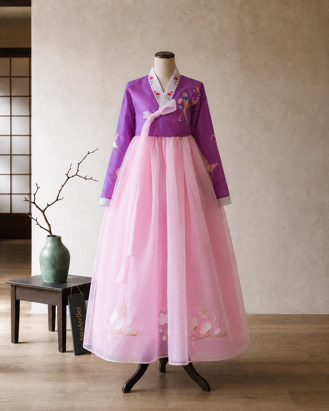 Korean Hanbok Women Purple - Etsy display picture 1