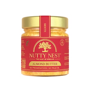 Nutty Nest Smooth Mandelsmör | Veganskt proteinpålägg, tillverkat i Storbritannien