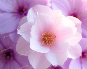 Nahaufnahme rosa Blumenstrauß Floral botanische Wand Kunst Druck