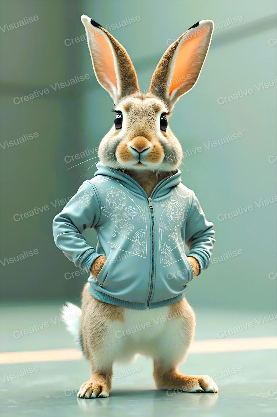 An Athletic Rabbit Portrait (high-resolution Digital Print, 11000 X ...