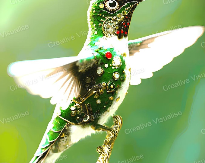 Colorful Hummingbird Printable Wall Art | Nature Bird Decor | PDF & PNG