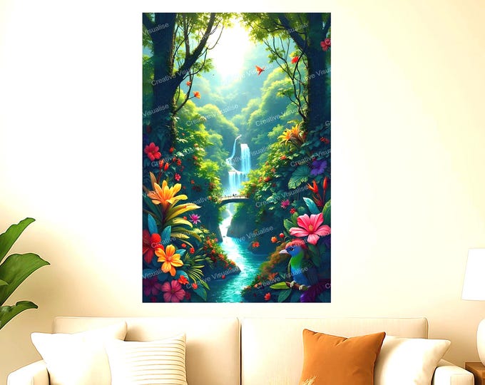 Featured listing image: A Forest Park Birds Landscape High-Resolution Digital Print, 11000 x 16000 Pixels 300 DPI JPEG